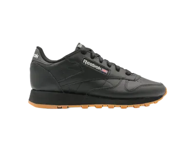 Reebok Classic Leather Black Gum Sole