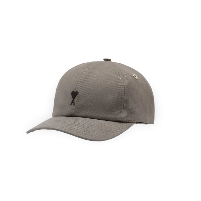 Ami Paris Black Ami De Coeur Embroidery Cap