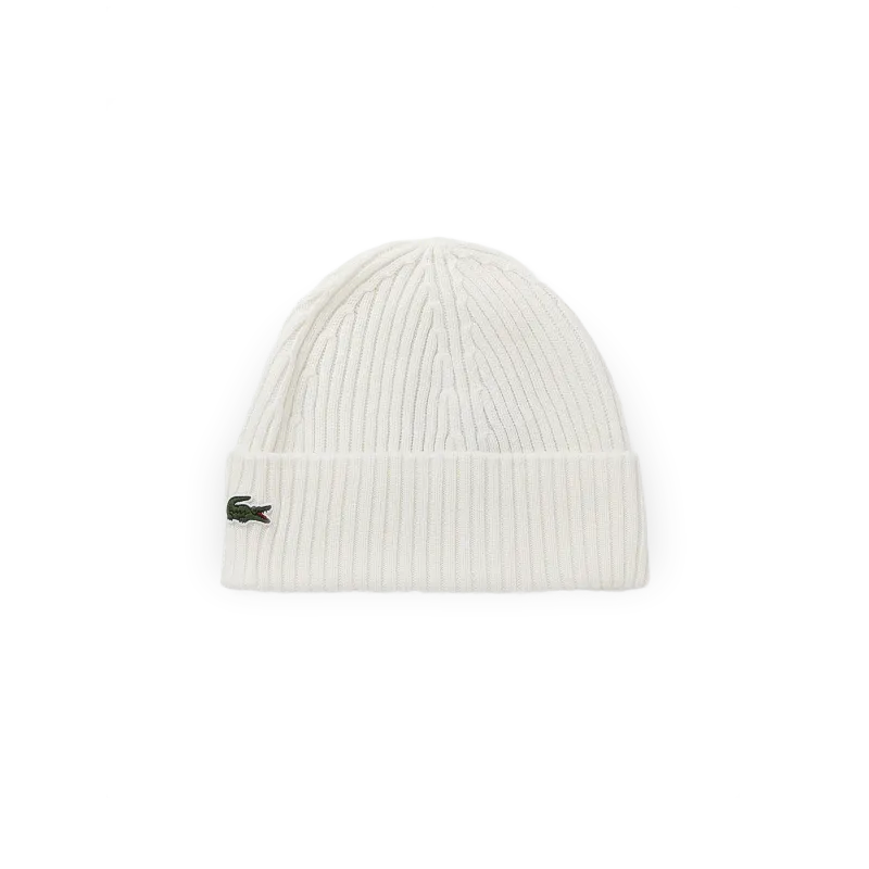 Lacoste Rib Knit Brushed Wool Beanie