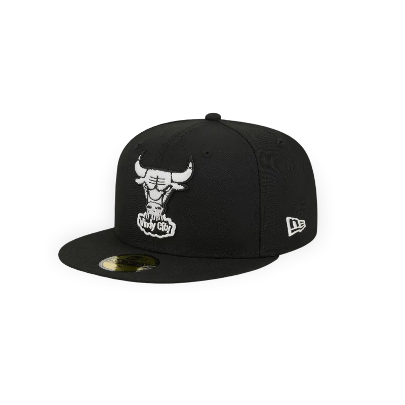 New Era Hwc 31587 59fifty Blkblkwhi Chicago Bulls