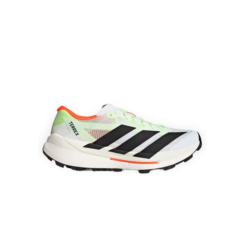 adidas Terrex Agravic TT trail running bianche e nere con 'Impact Orange'