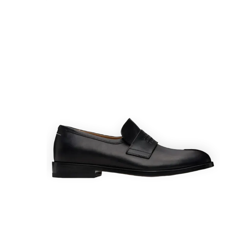 Mm6 Maison Margiela Mocassini New Classic Stitch in pelle nera