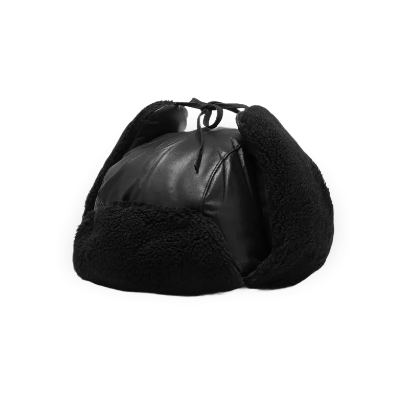 Rough. Padded Leather Shapka