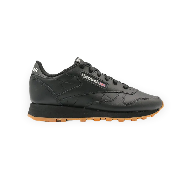Reebok Classic Leather Black Gum Sole